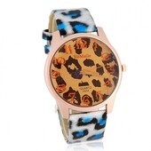 Женские леопардовые часы "Голубой леопард".