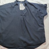 Женская однотонная блуза свободного кроя yessica (c&a), размер m, темно синий