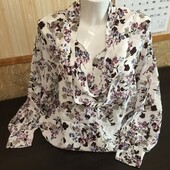 шикарншикарная 100%вискозная блузка в цветах, большой размер