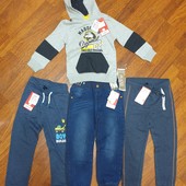 новые с бирками качественные брюки джинсы свитшот для мальчика тм MANA, р.3-4 года, одни на выбор