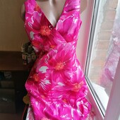 Крутое платье принт цветы с висюльками из бисера дорогого бренда joseph ribkoff