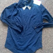 Шифонова синя блуза розмір с-м