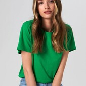 ☘ Базова жіноча футболка з бавовни, зелений, рр. ХL