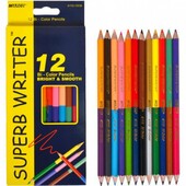 Распродажа!Цветные карандаши для рисования Superb Writer набор 12 цветов двухсторонние