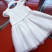 Primark белое нарядное пышное платье 12-18 м 80-86см 1-1.5г как новое