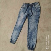 Отличные котоновые джинсы на резинках, джогеры унисекс от John Baner,размер 44,евро 38(М)