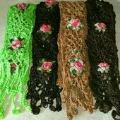 Красивый вязаный ажурный шарф