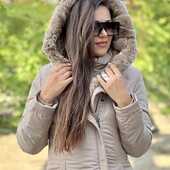 Зимові жіночі пальто «Clara Feia» сірий колір як на останньому фото