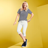 ♕ Жіночі джинсові штани 3/4 з бічними розрізами Tchibo (Німеччина), розміри наші: 50-52 (44 євро)