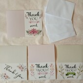 Набір білих конвертів з листівками 4 шт. Для вітання "Thank You" 0640