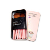 Набор кистей в металлической коробке Bioaqua makeup brush set peach (7шт). новые