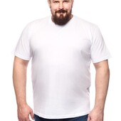 ⇑ Базова футболка з бавовни батал, біла, рр на вибір 3xl-6xl