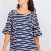 ♕ Смугаста блуза в стилі oversize від Tchibo (Німеччина), розмір наш 48-50 (40/42 євро)