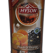Чай чорний Hyson Peach & Orange зі смаком апельсина і персика 100 г у жерстяній банці