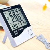 Цифровой, электронный термометр, часы, гигрометр, будильник, настольный, настенный HTC-2