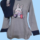 Пижама женская интерлок кашемир, Турция, штаны, реглан