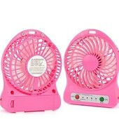 Мини вентилятор с аккумулятором 18650. 3 скорости.цвет розовый.
