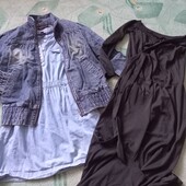 ♡Лук на весну:трикотажный черный комбинезон,джинс.платье,пиджак