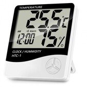 ✅ Електронний кімнатний термометр гігрометр з годинником