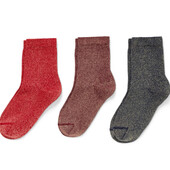 ♕ 3 пари♕ Стильні та якісні блискучі шкарпетки Tchibo (Німеччина) розмір 31-34, мікс