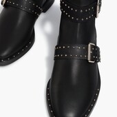 Черные кожаные ботинки stradivarius 36 - 37