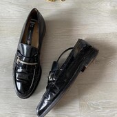 Черные кожаные туфли лоферы