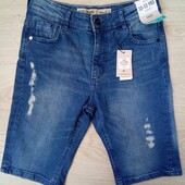 Брендовые новые коттоновые джинсовые шорты р.12-13лет рост 158.