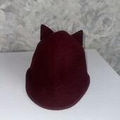 Фетровий капелюх для дівчинки жокейка кішечка з вушками