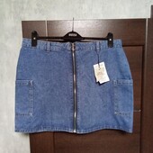 Брендовая новая коттоновая джинсовая юбка на замочек р.16-18.