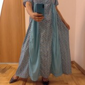 Цветное платье с карманами в пол, размер 14-18