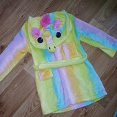 Яскравий, кольоровий халат Єдиноріг для дівчинки. 130 см.
