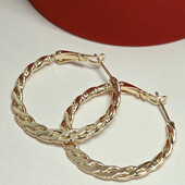 Шикарные черьги-кольца из медицинского золота 585 пробы