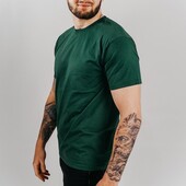 Базова футболка з бавовни темно-зелений, розмір ХL