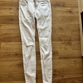 Білі джинси штани вузькі слім дудочки