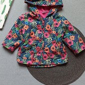 Дитяча весняна курточка вітровка 0-3 міс куртка для дівчинки демісезонна демі осіння вітрівка