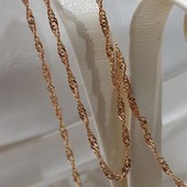 очень красивая и нежная цепочка, плетение сингапур 50 см, позолота 585 пробы