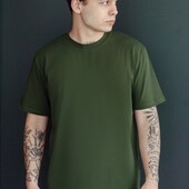 ⇑ Базова футболка з бавовни хакі, розмір М