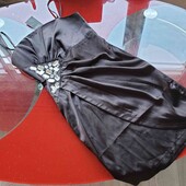 Zean женское черное коктейльное платье однотонное с камнями м 46

