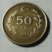 Монета Турції 50 лір 1989
