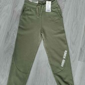 Lupilu брендовые спортивные штаны джоггеры с карманами цвет хаки рост 110/116 см