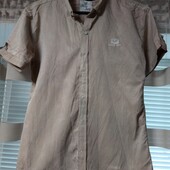 Стильная подростковая котоновая рубашка с коротким рукавом, р. ХS/S