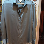 Шелковая блузка стального оттенка