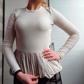 Блуза з шовковою баскою Zara