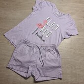 Лупилу! Трикотажные летний костюм: футболка для девочки и шорты для девочки! 110/116! Лот 5100