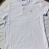 Белая футболка поло тенниска біла футболка ХЛ