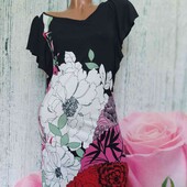 Платье с цветами из вискозы

