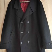Autograph брендовое мужское стильное двубортное пальто цвет черный размер XXL