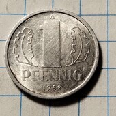 Монета Германії 1 пфенінг 1982