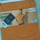 Livergy брендовая хлопковая футболка цвет морковный размер L евро 52/54