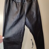 Качественные кожаные брюки лосины хорошо тянутся на 12-16 лет или S